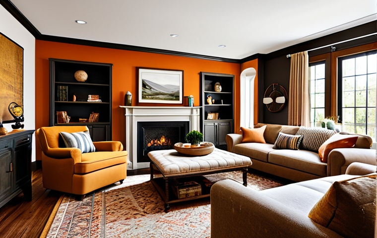 실내건축 설계 과정 중 체크리스트 - "A professional interior designer, fully clothed in modest attire, stands in a modern living room sh...