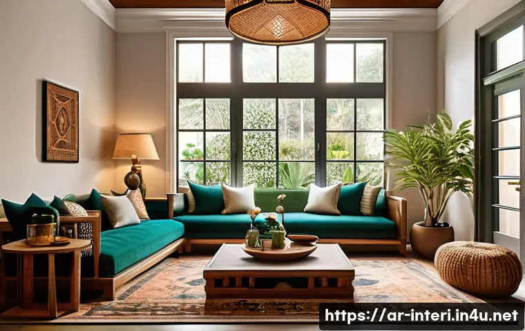 실내건축 직업군의 종류 - **Prompt 1: A Harmonious Residential Living Room Blending Tradition and Modernity**
    "A cozy, inv...