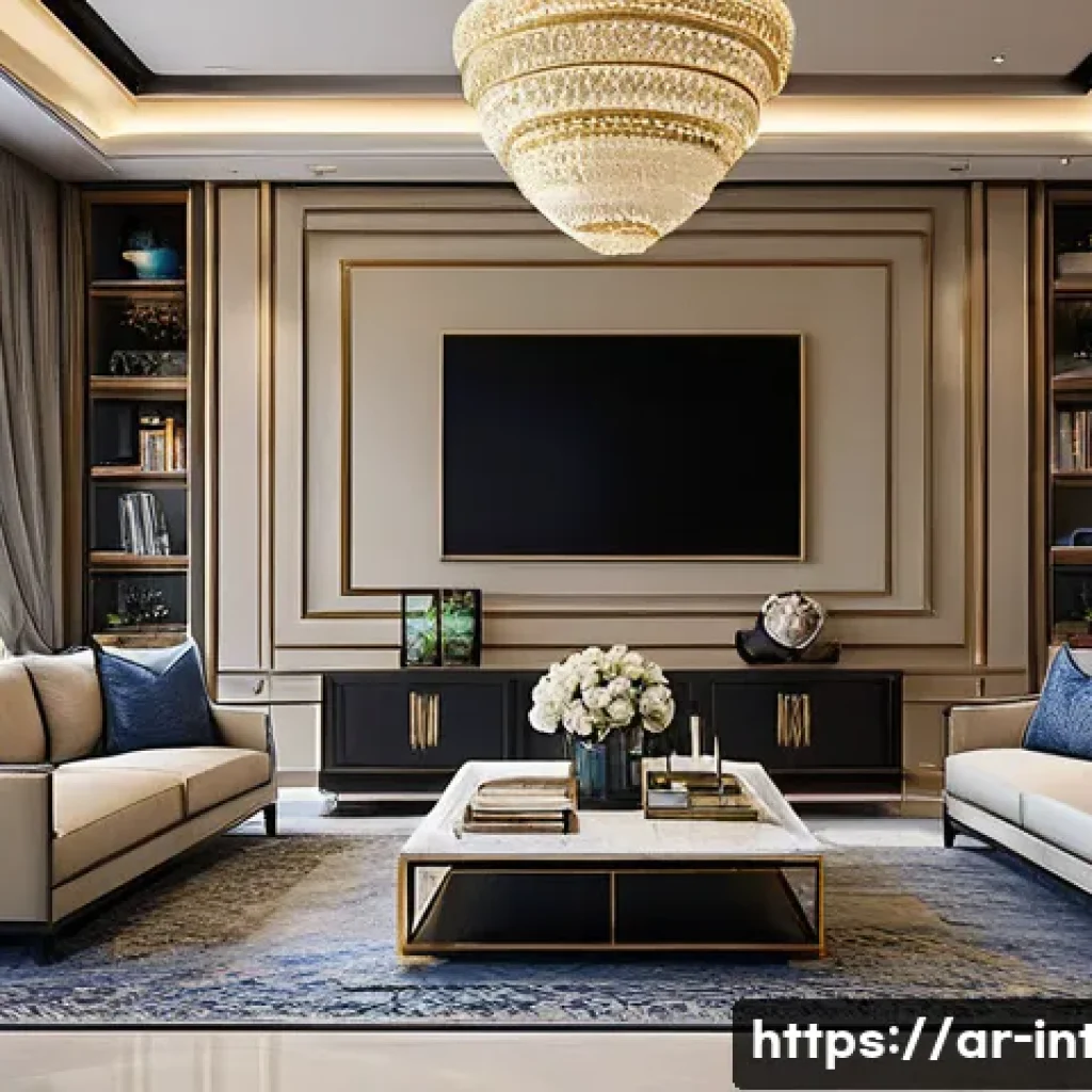 실내건축 자격증의 시장 수요 - A modern interior design studio in Dubai showcasing a professional Arab interior designer consulting...