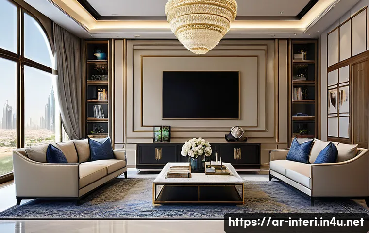실내건축 자격증의 시장 수요 - A modern interior design studio in Dubai showcasing a professional Arab interior designer consulting...