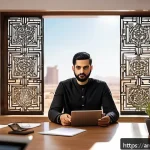 실내건축기사 시험 준비 비용과 시간 - A detailed workspace scene of an Arabic interior design engineer preparing for a certification exam,...