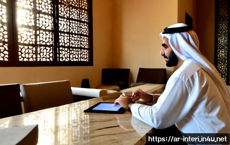 실내건축에서 고객 요구사항 분석법 - Photorealistic interior architecture consultation in an elegant contemporary Gulf home, a Saudi Arab...